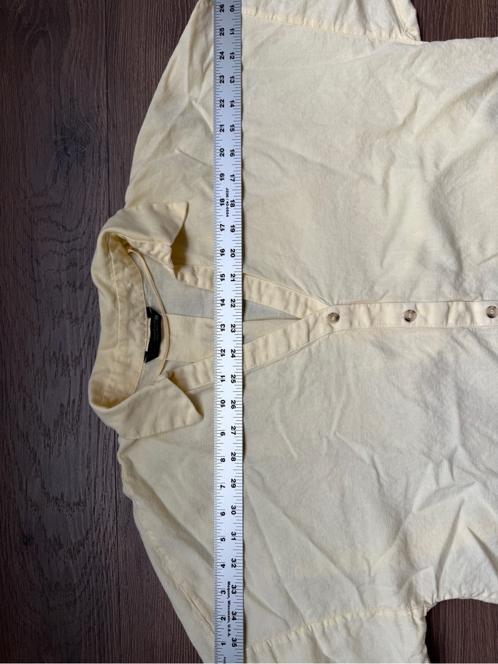 Zara 53% Linen 47% Cotton Oversized Button Shirt Blouse Butter Yellow Size M - Picture 10 of 10